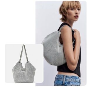NWT Zara Rhinestone Mini Tote